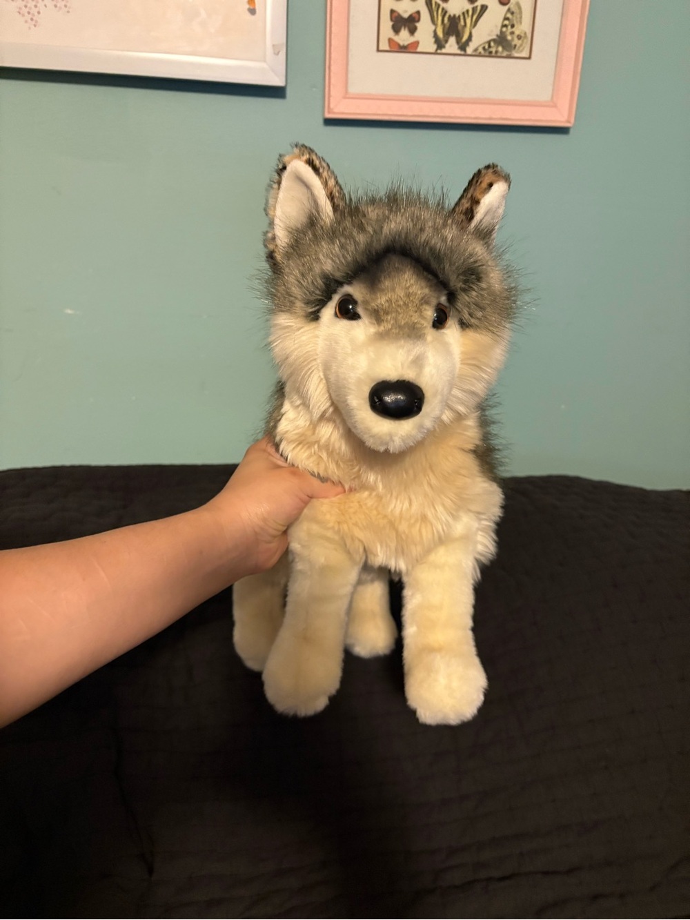 Douglas Cuddle Toys DLux Smoky Realistic Wolf Plush